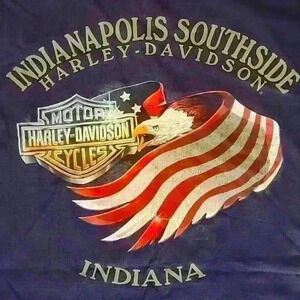 Harley Davidson ☠️ 3xl Indianapolis SouthSide Navy Blue ♥️